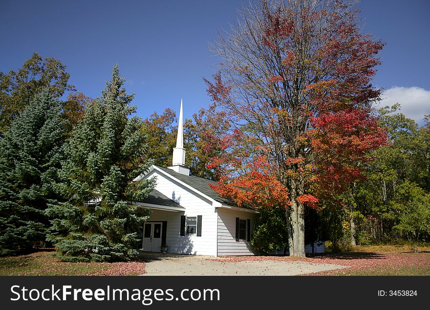 Church on road side in Michigan countryside. Church on road side in Michigan countryside