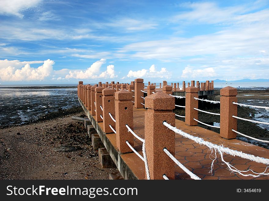 Focus a port jetty image at malaysian #