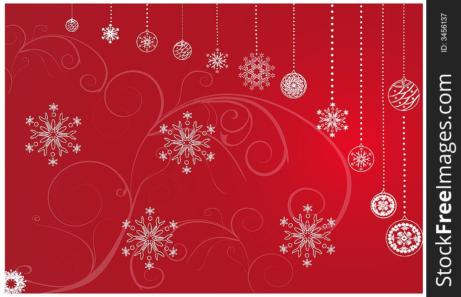 New-year christmas background with white balls