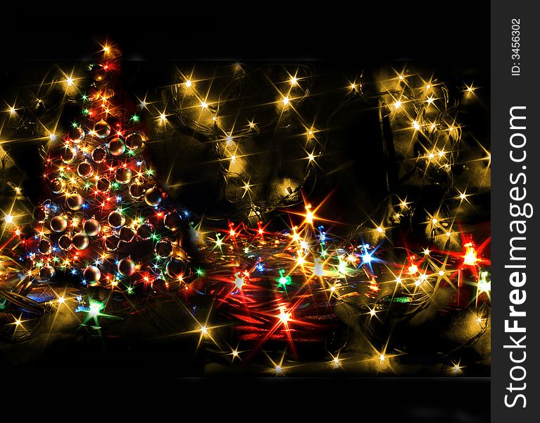 Xmass color ligts on the black background. Xmass color ligts on the black background