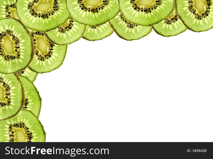 Background from the slices of green kiwi. Background from the slices of green kiwi