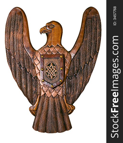 Woodcarving arms in the form of an eagle