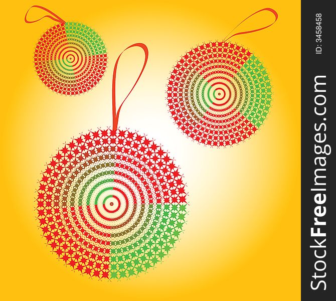 Digital vector illustration of abstract christmas bulbs