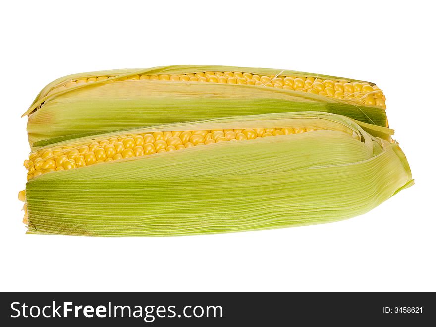 Fresh corn isolated on a white background. Fresh corn isolated on a white background