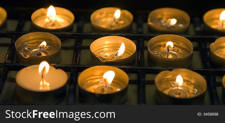 Many candle lights as decoration