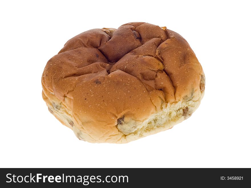 Raisin bread isolated on a white background