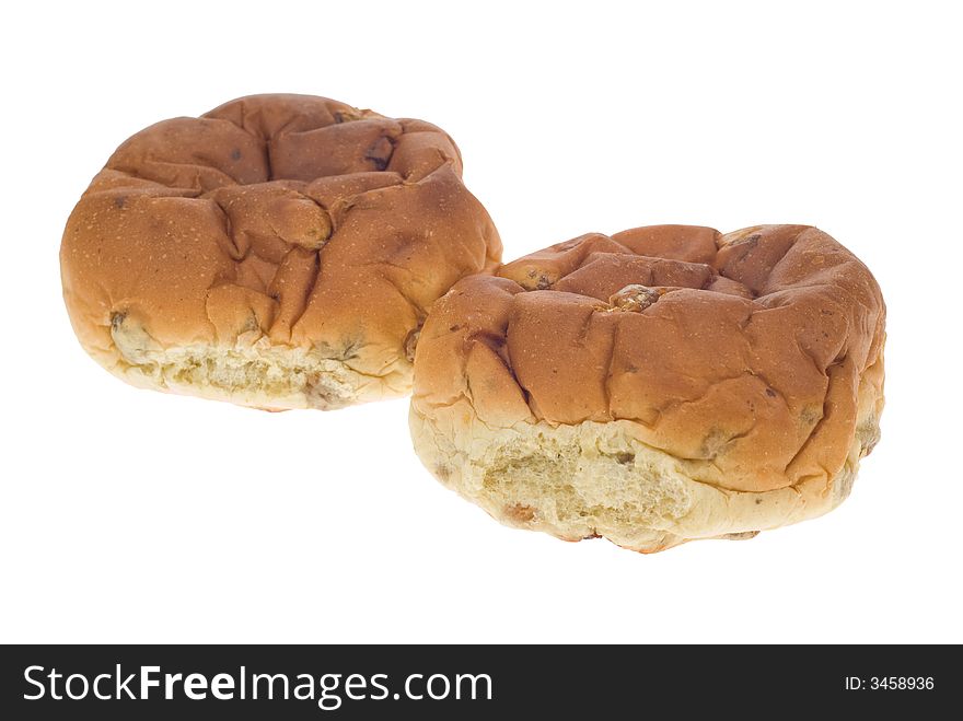 Raisin bread isolated on a white background