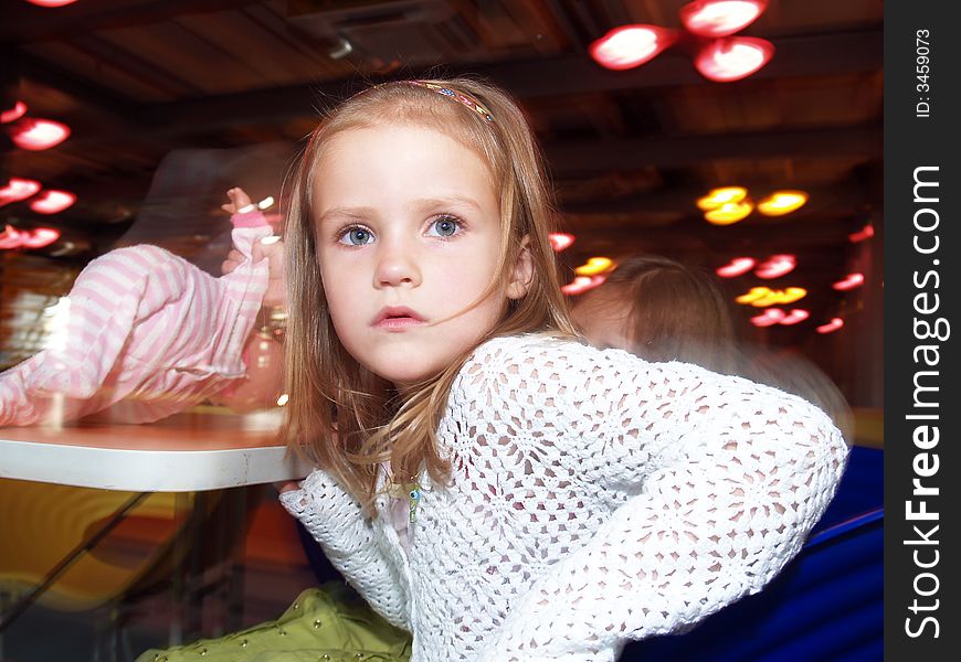 Little girl playing with toys. Little girl playing with toys