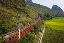 Railway In Mountain Royalty Free Stock Photography Railway In Mountain Royalty Free Stock Photography
