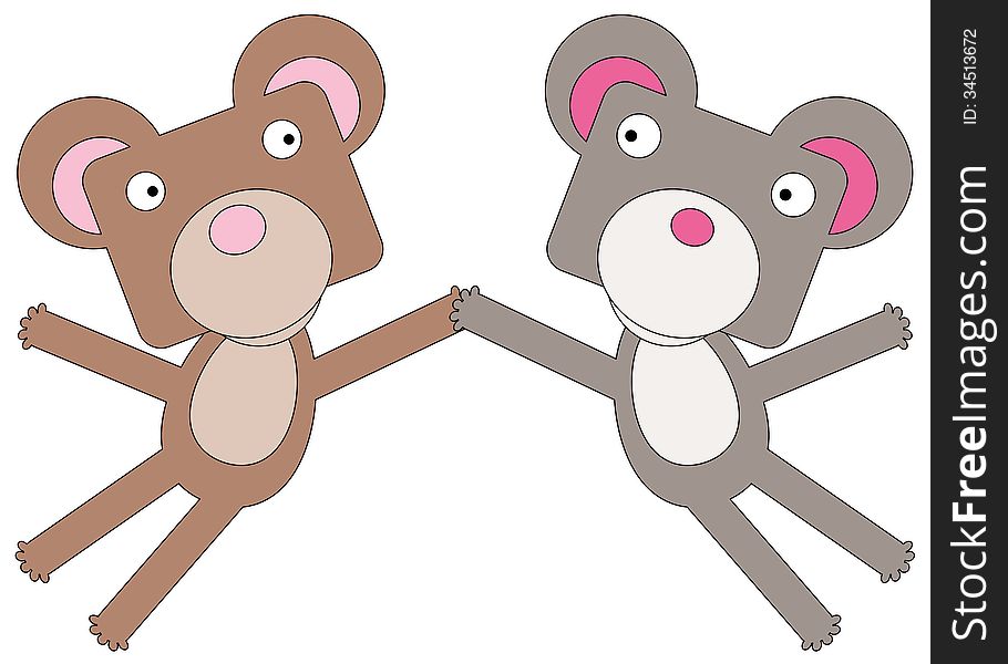 An illustration of bears doing a high five. An illustration of bears doing a high five