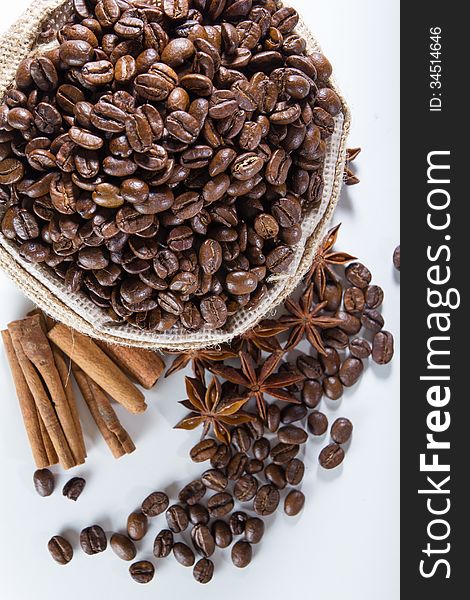 Coffee Ingredient on white background