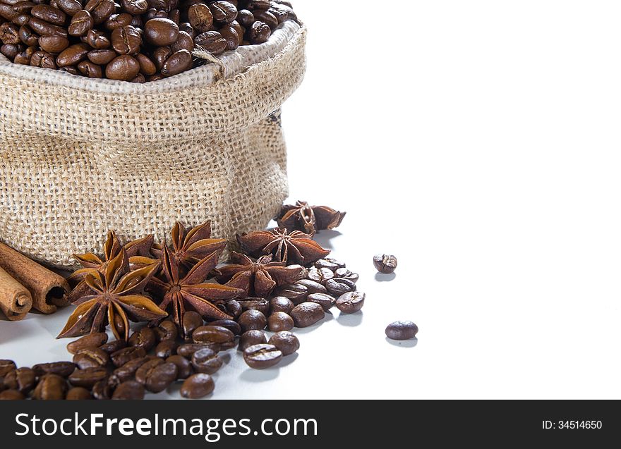 Coffee Ingredient on white background