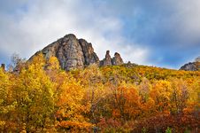 The Lama Mountain Of Autumn Woods Surround Royalty Free Stock Images