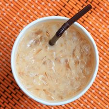 Iced Coffee Latte in Plastic Cup Isolated on White Background, C Stock  Photo - Image of brown, straw: 91887366