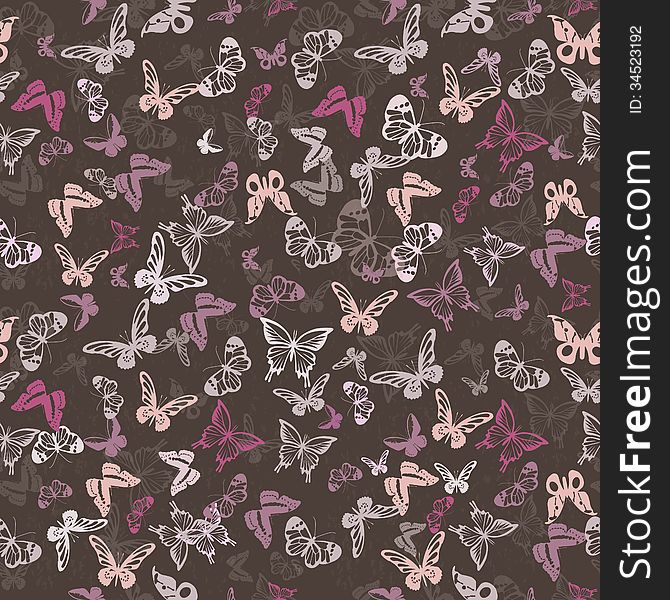 Seamless Pattern With Butterflies