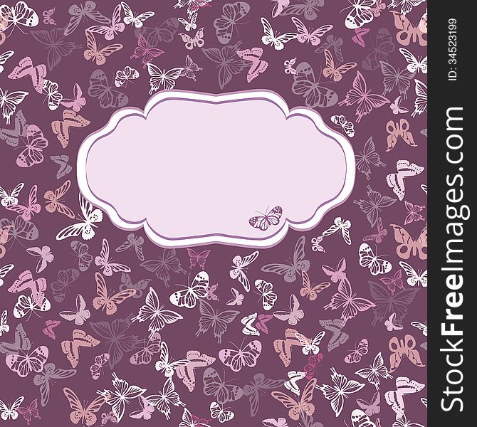 Seamless pattern with butterflies