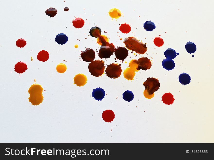 Colorful Blots On A White Background