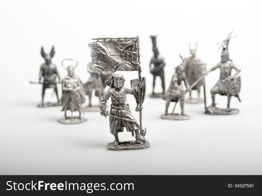 Group of eight toy soldiers. Group of eight toy soldiers