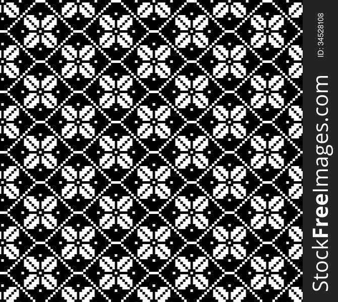 Monochromatic ethnic seamless background. abstract floral textures in black and white colors. vector illustration