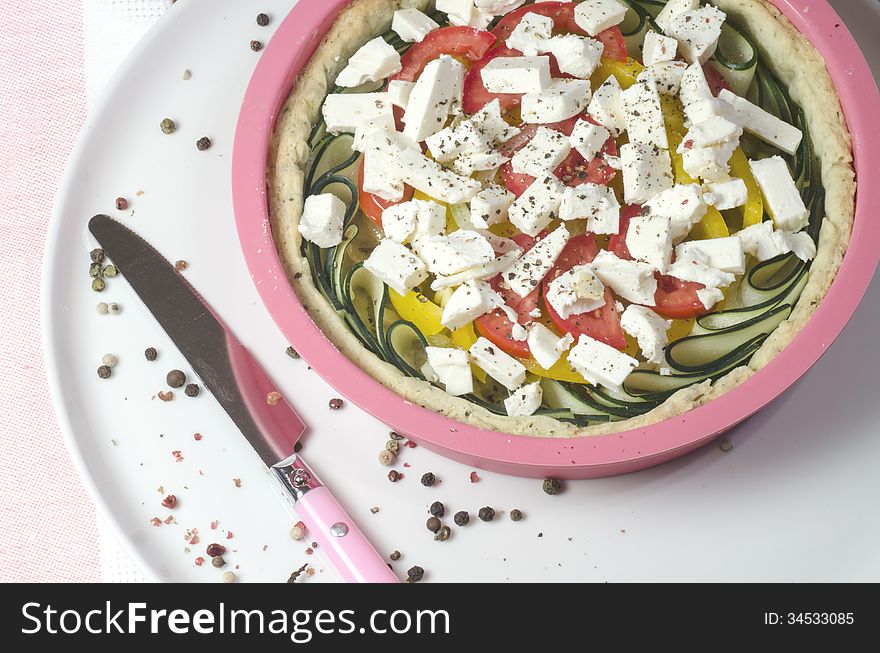 Process Of Cooking A Vegetable Pie.