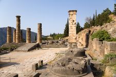 Greece. Delphi. Temple Of Apollo Royalty Free Stock Image Greece. Delphi. Temple Of Apollo Royalty Free Stock Image