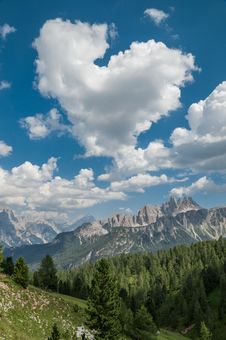 Heart-shaped Cloud In The Mountains Royalty Free Stock Photo