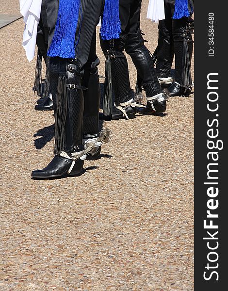 Boot for male folk dancer on show. Boot for male folk dancer on show.