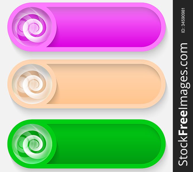 Set Colored Vector Abstract Button