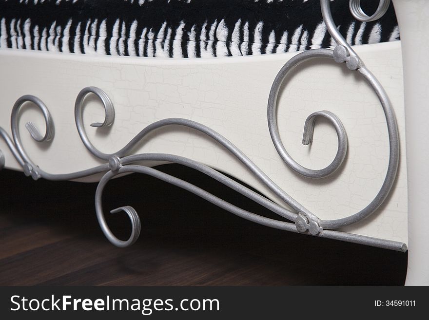 Metal forged detail on furniture