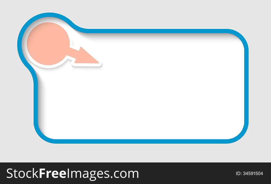 Blue vector text frame with pink arrow
