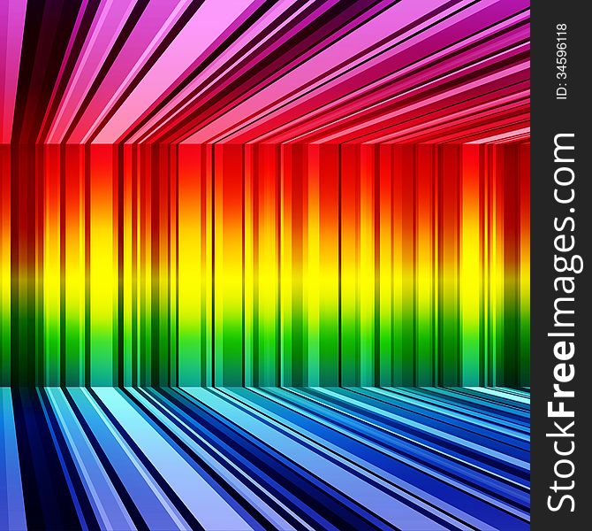 Abstract Rainbow Stripes Retro Colorful Background