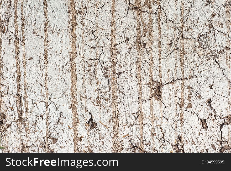 White wall of mud and straw. White wall of mud and straw