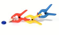 Colored Spring Clips Stock Image