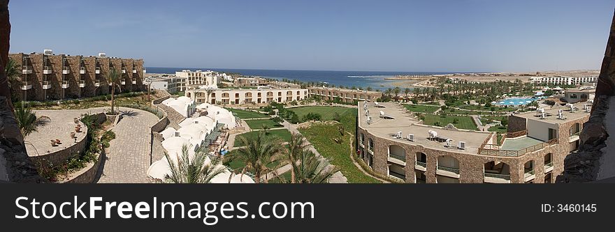 VIew from the Red sea from a hotels's window. VIew from the Red sea from a hotels's window