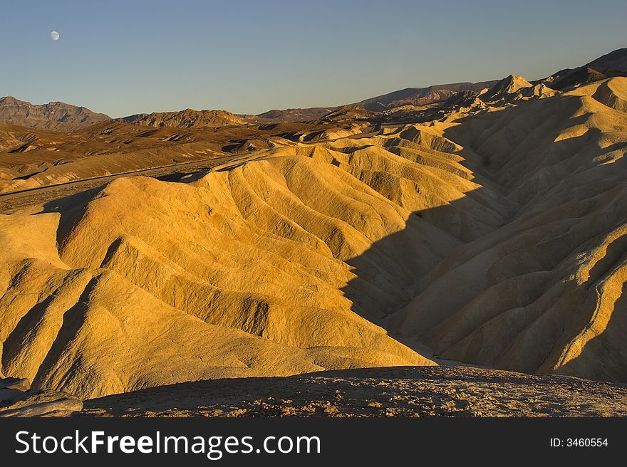 A beautiful and well-known part of Death valley Zabriskie-point. A beautiful and well-known part of Death valley Zabriskie-point.
