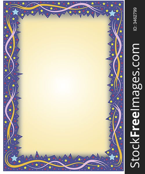 Blue jagged frame with stars and oszillating lines and a gradient frame in the middle for filling with text. Also available as Illustrator-file. Blue jagged frame with stars and oszillating lines and a gradient frame in the middle for filling with text. Also available as Illustrator-file