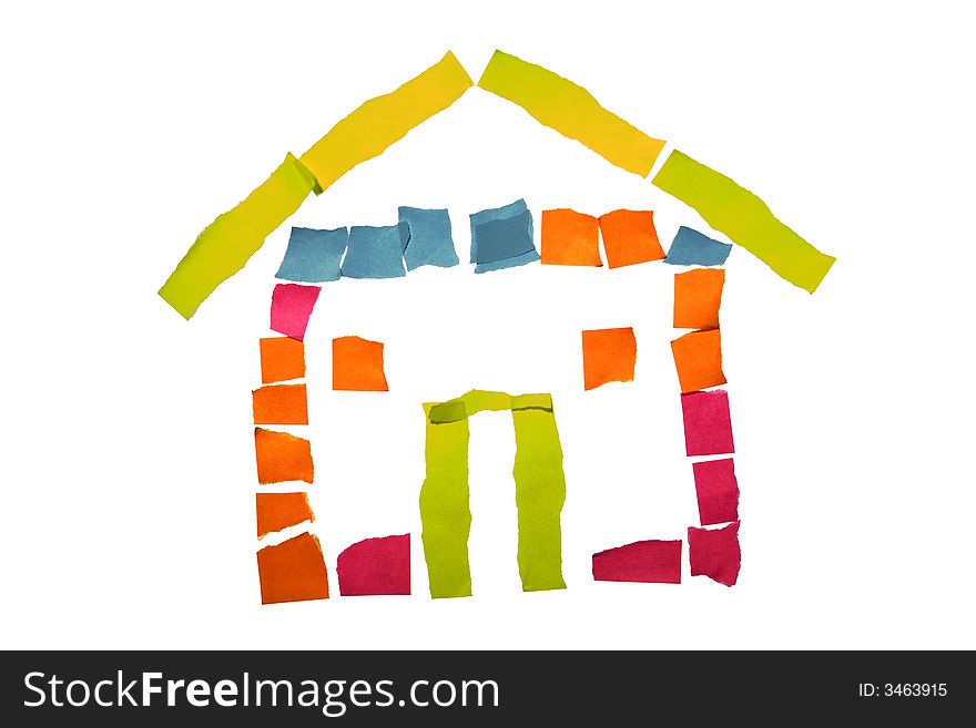 House from paper on white background