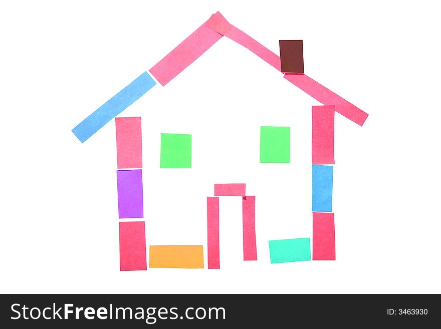 House from paper on white background