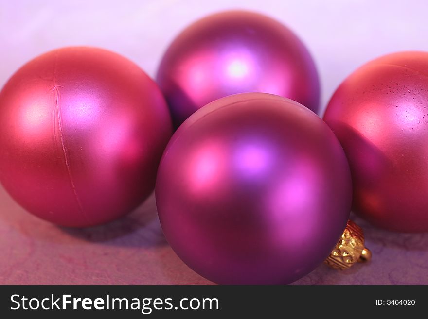 Pink and purple christmas baubles ,christmas decoration