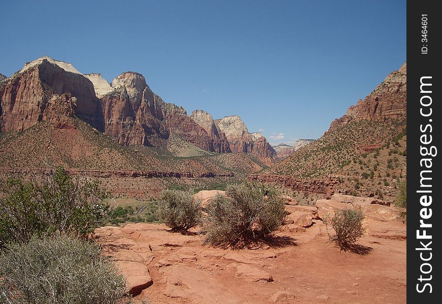The picture taken on Watchman Trail in Zion National Park.