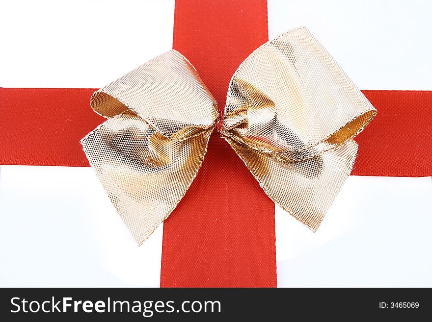 Red bow stripe isolated with clipping path