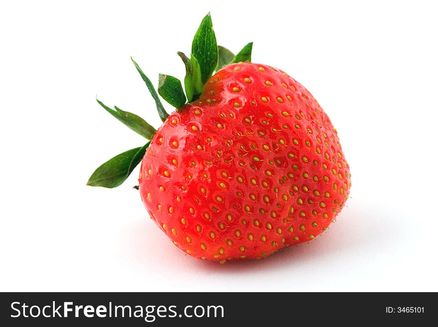 Ripe strawberry isolated on white background with clipping path