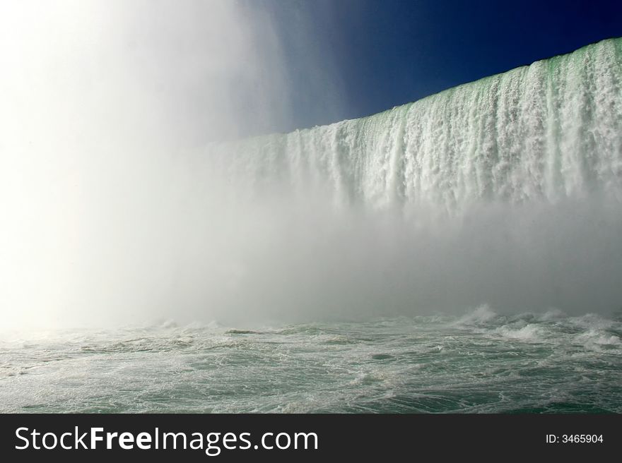 This wonderous river view captures the powerful drama of Niagara's thunderous Horseshoe Falls. This wonderous river view captures the powerful drama of Niagara's thunderous Horseshoe Falls.