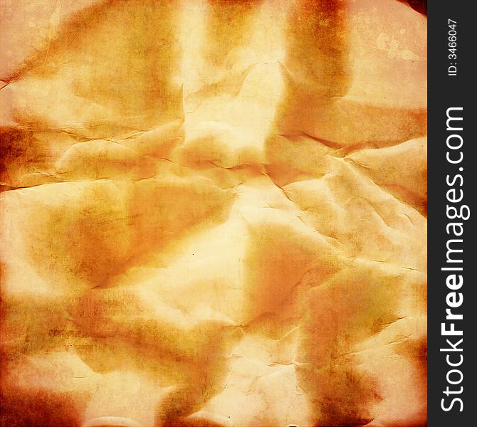 Golden wrinkled paper with grunge, perfect for your text or pictures. Golden wrinkled paper with grunge, perfect for your text or pictures