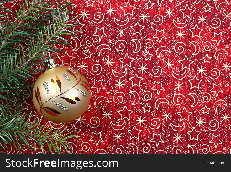 Red christmas background with decoration. Red christmas background with decoration