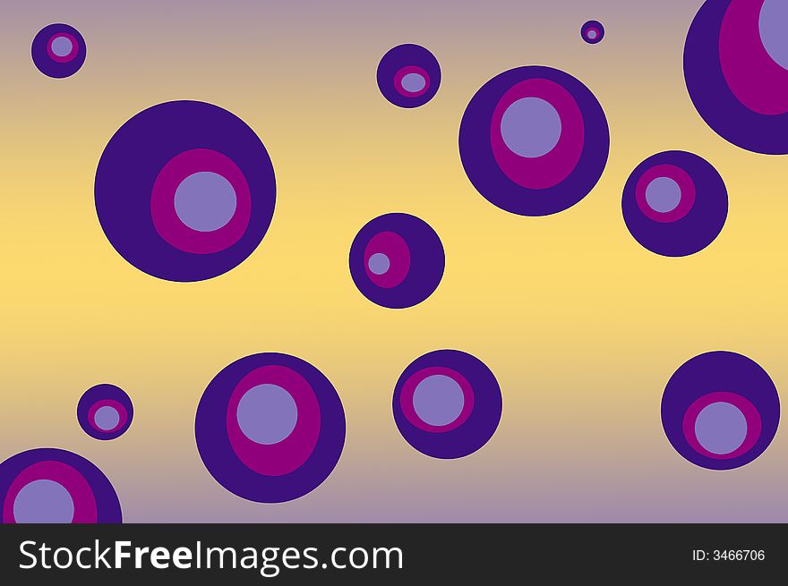 Illustration of retro circles against a gradient background