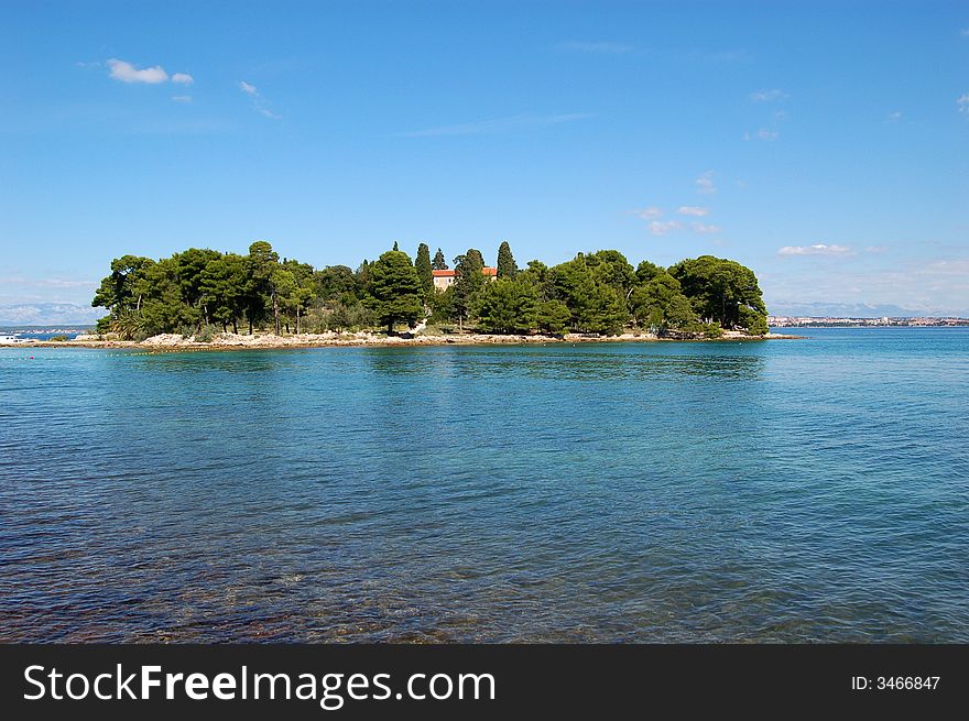 Small island Skloljic near Preko on Ugljan, Adriatic sea. Small island Skloljic near Preko on Ugljan, Adriatic sea.