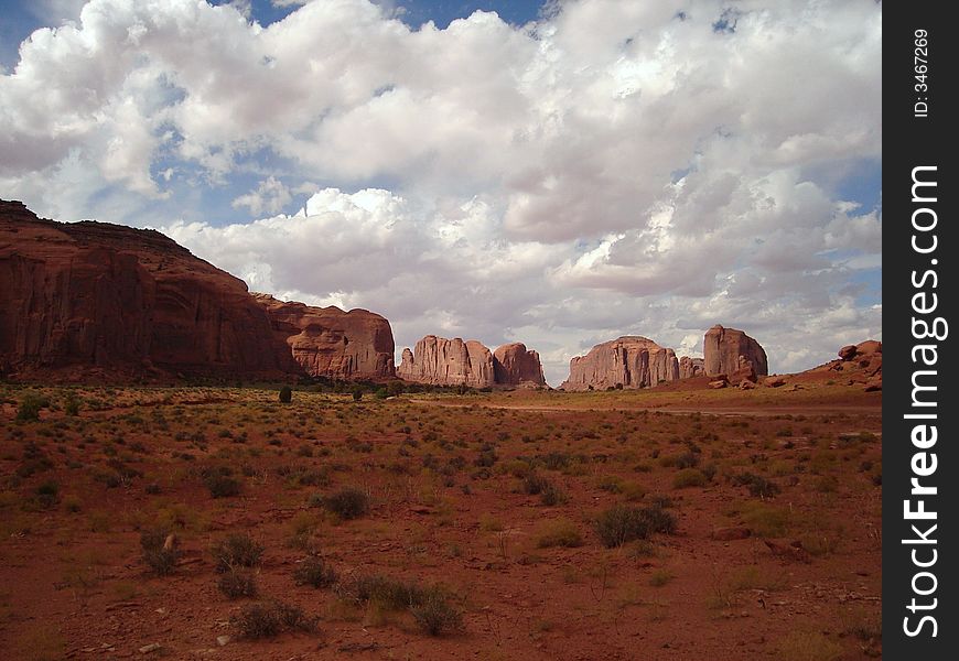 The picture taken from Valley Drive in Monument Valley