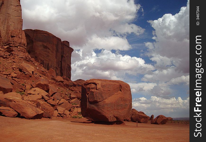 The boulder in Monument Valley
