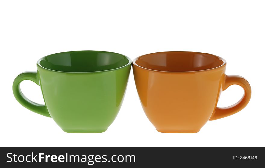 Color cups. Ceramic service from color cups. Color cups. Ceramic service from color cups